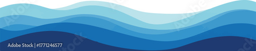 Abstract blue wave background layered wavy shapes in different shades vector illustration for graphic design