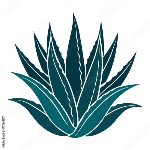 Minimalist vector illustration of a cactus silhouette outline 