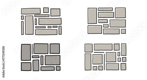 Collection of various rectangular shapes arranged in a simple grid pattern