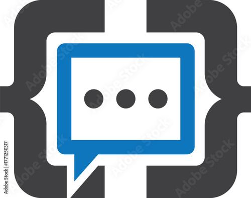 Chat Box Code Logo Design Communication Business Template Vector