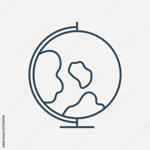 Earth globe model icon vector