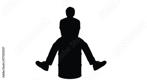 Silhouette of a person riding on another persons shoulders