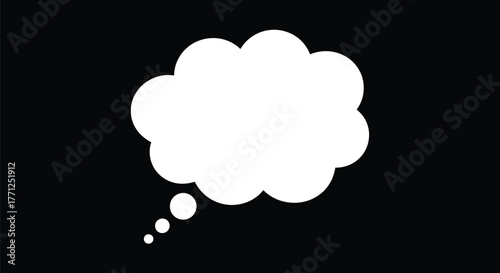 A white thought bubble on a, symbolizing thinking or ideas