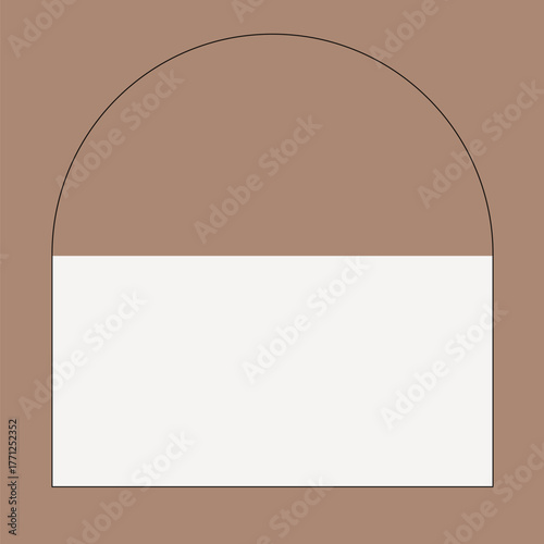 Brown frame, off white collage element vector