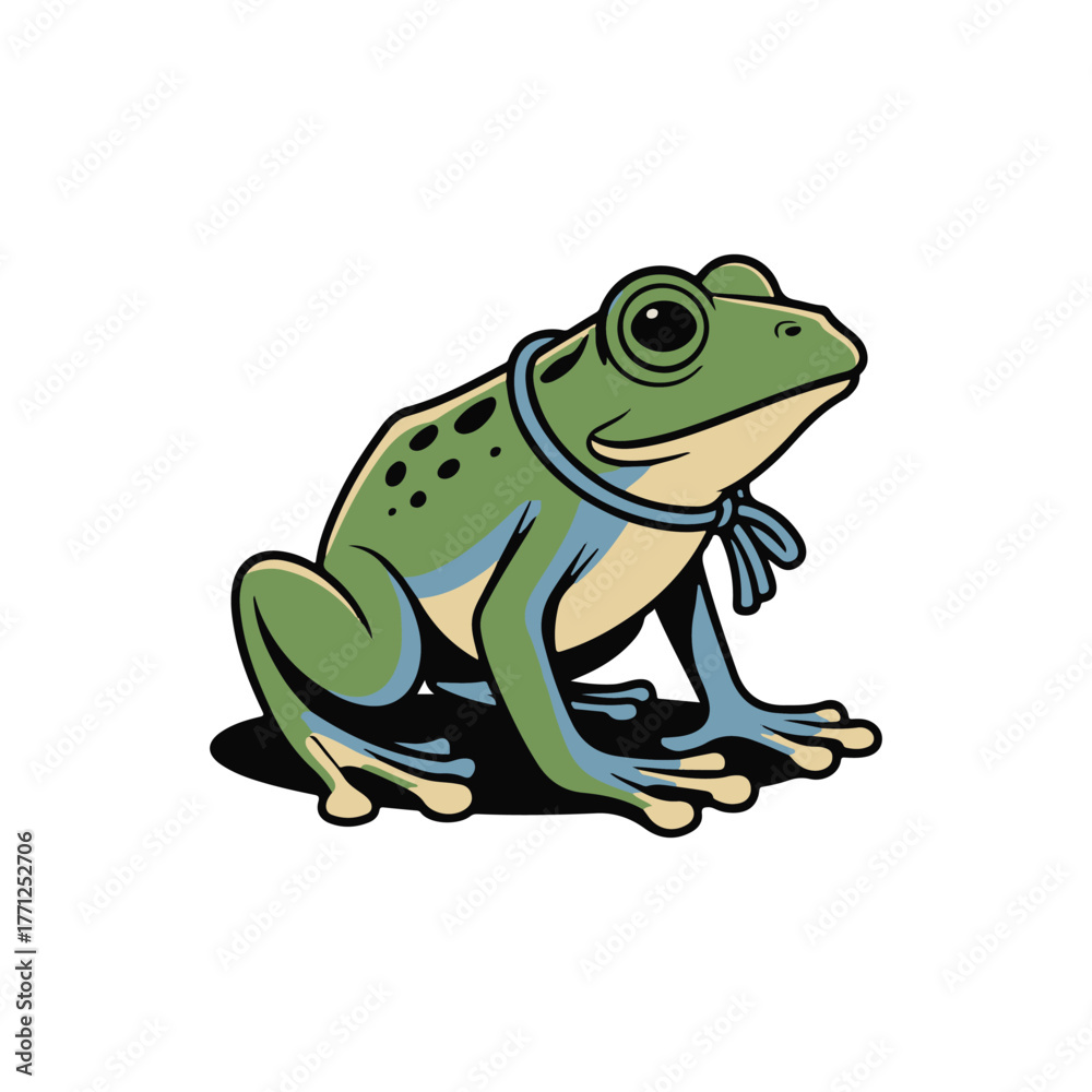 Obraz premium green frog on white background