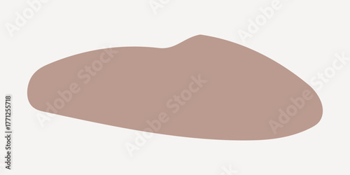 Organic shape collage element, brown design vector