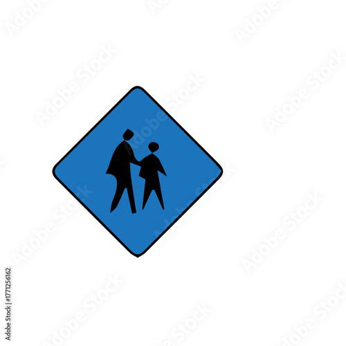 Pedestrian Crossing Sign Ensuring Safety for Children and Pedestrians in School Zones and High-Traffic Areas
