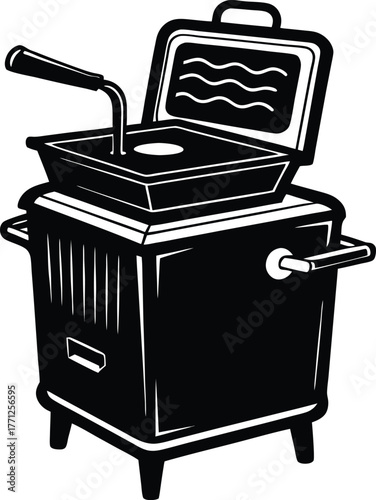 deep fryer icon, deep fryer Black silhouette vector illustration