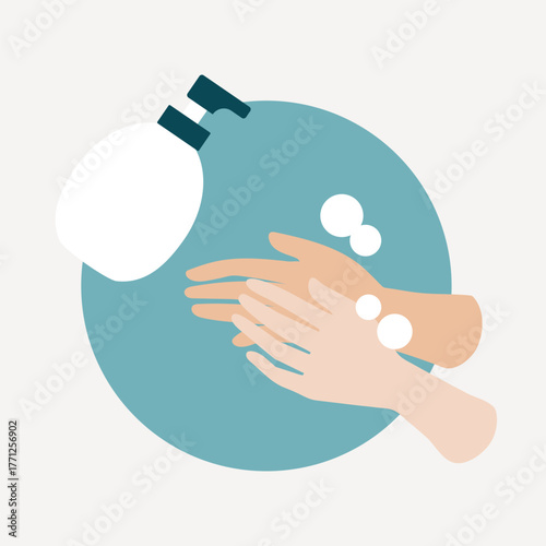 Hand washing, healthcare illustration collage element vector