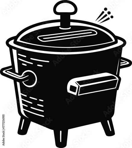 deep fryer icon, deep fryer Black silhouette vector illustration