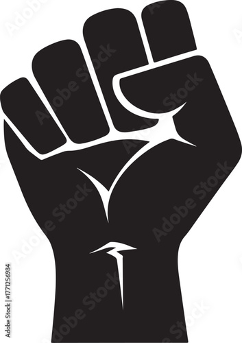 Fist raised power symbol protest gesture