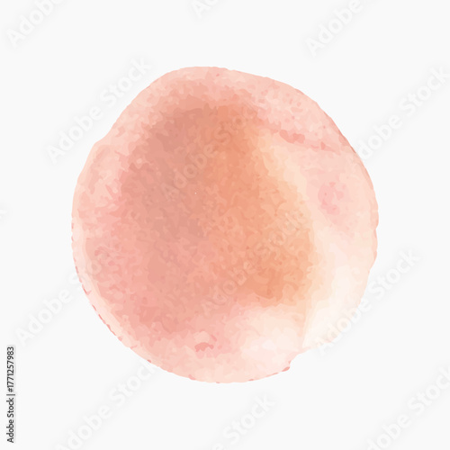 Orange watercolor textured badge vector