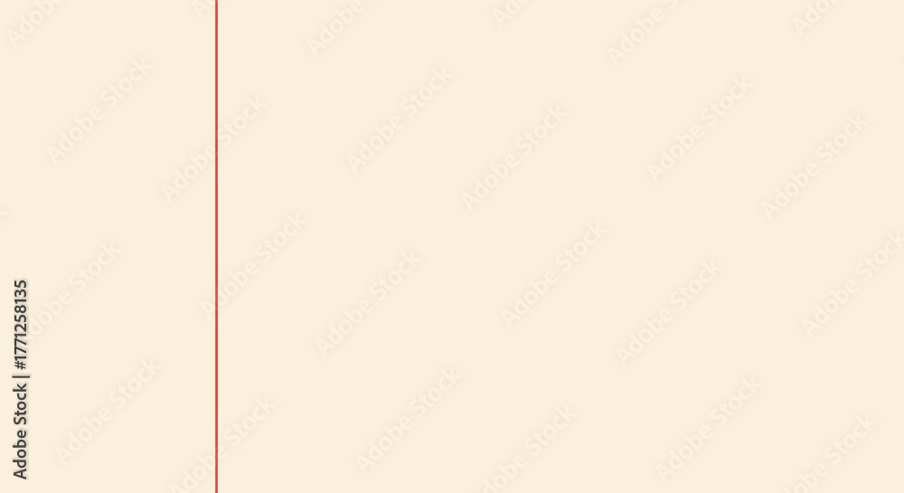 Obraz premium Plain beige background with a thin vertical red line