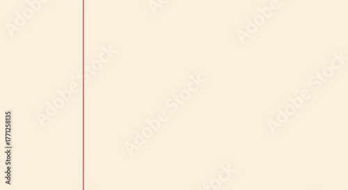 Plain beige background with a thin vertical red line