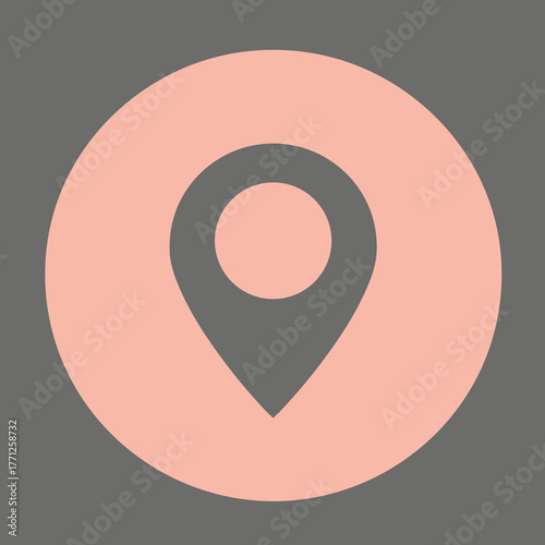 Location pin icon on pastel background symbolizing navigation concept  