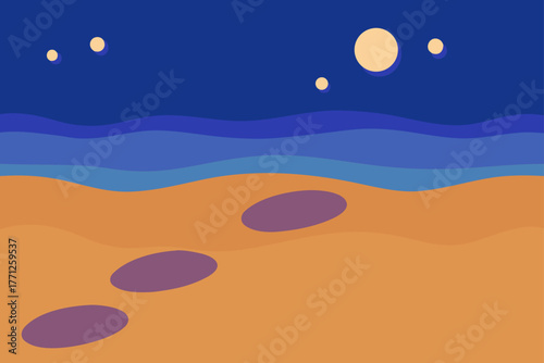 Night beach scene