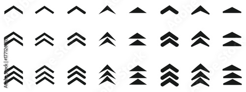 Collection of swipe up icons with gray arrows in various styles on a white background.