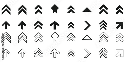 Swipe icon vector set. Scroll illustration sign collection. Arrow symbol. Arrow up web icons. Swipe symbols for web and mobile app.