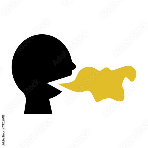 Bad breath of person icon. Vector.