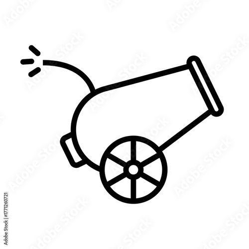 Simple ignited cannon icon. Vector.