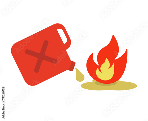 Gasoline fire ignition icon. Vector