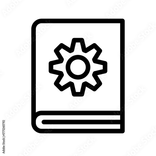 Simple design manual book icon. Vector.