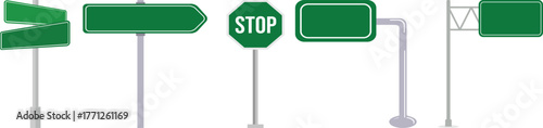 Realistic Traffic Sign Icon.Realistic Road Signs Indicating Height Restrictions and Clearance Warnings, Displayed on Metal Pole.signs for information of road direction, maps, text or banner.