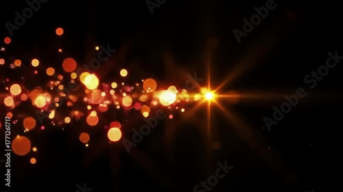 Glowing ember fire sparks flying in dark background_ realistic warm light particle motion 