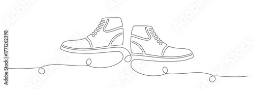 continuous line of boots 