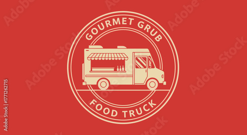 et of food truck festival emblems, badges and design elements