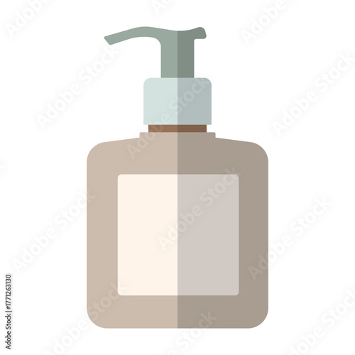 Lotion body with pump dispenser flat color icon.