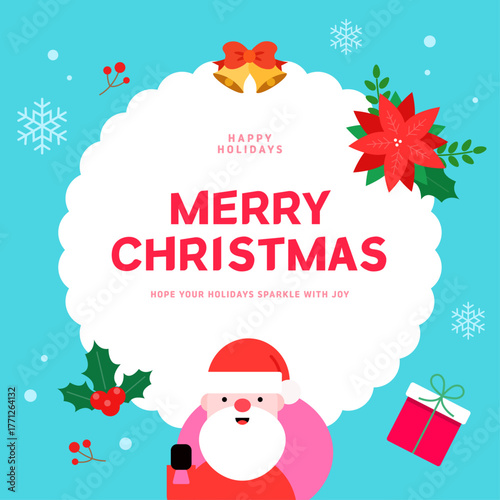 Merry Christmas greeting card illustration