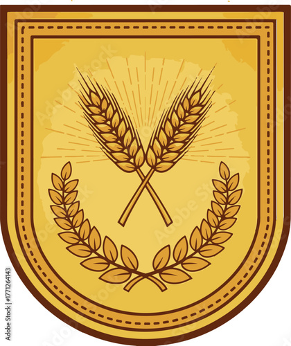 Abstract Circle Design with Brown and Yellow Tones on White Background