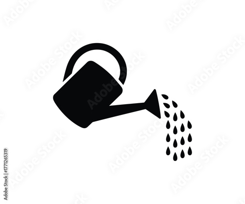 Watering can silhouette, Plant care, Garden tools symbol