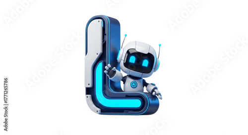 Letter L robot concept � educational futuristic art