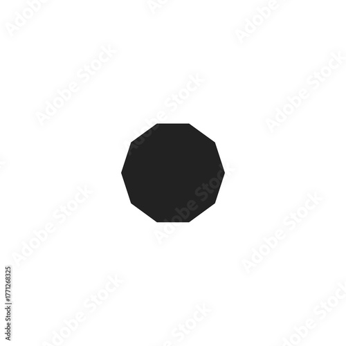 Simple Black Octagon A Minimalist Geometric Shape for Various Design Applications