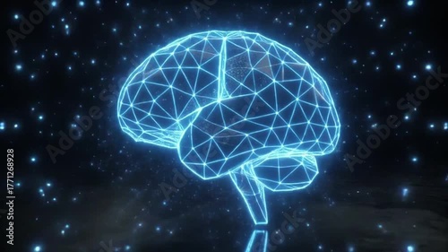 Cinematic animation of a futuristic digital brain network