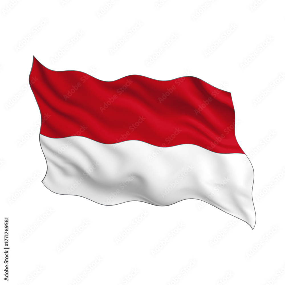 Fototapeta premium Indonesian flag waving in the wind, a symbol of national pride and identity