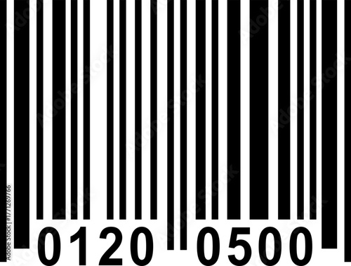 Outline of a Universal Product Barcode with Numbers
