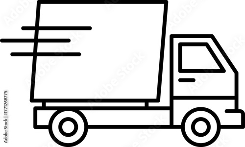 Outline of a Fast Delivery Shipping Truck