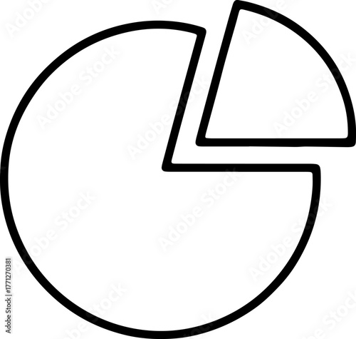 Outline of an Exploded Pie Chart Graph