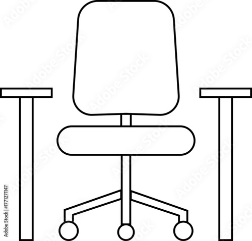 Harmonious icon , balance, peace, unity, mindfulness, and well-being symbols representing calmness, connection, and spiritual equilibrium for design projects, Logo of modern chair stylized armchair