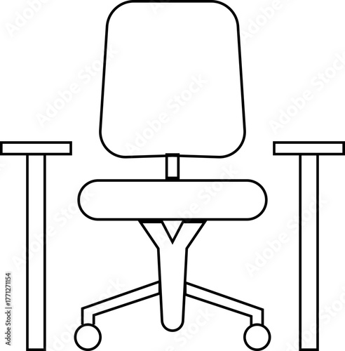 Harmonious icon , balance, peace, unity, mindfulness, and well-being symbols representing calmness, connection, and spiritual equilibrium for design projects, Logo of modern chair stylized armchair