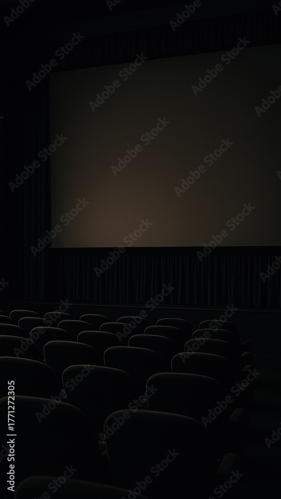 Obraz premium Dark cinema empty seats ambiance mobile wallpaper