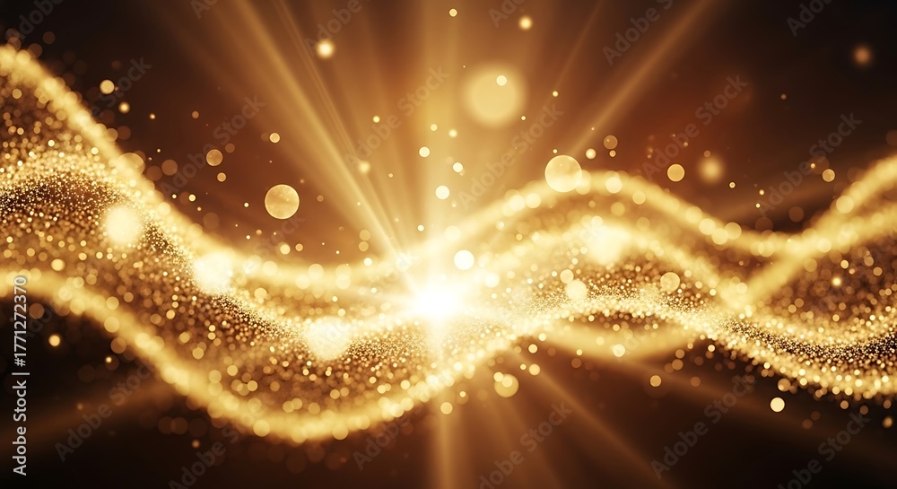Obraz premium lden Light Burst with Swirling Particles and Bokeh Background
