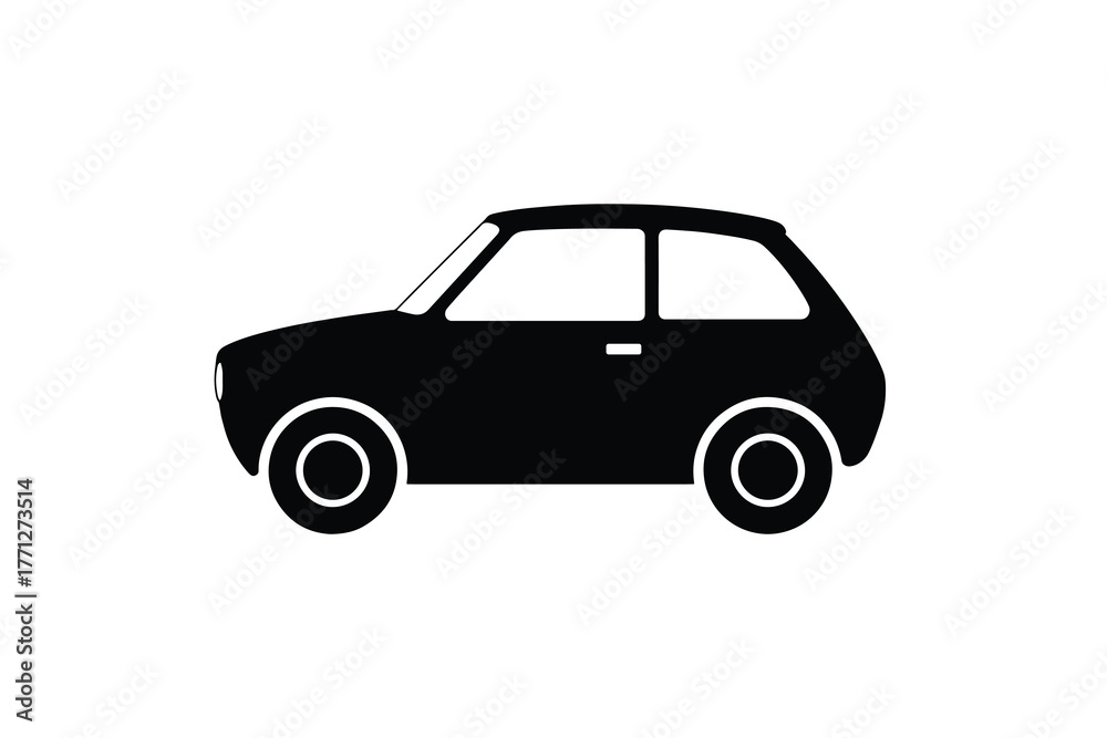 Fototapeta premium Compact car silhouette icon vector illustration0