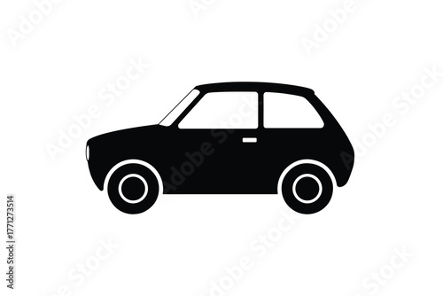 Compact car silhouette icon vector illustration0