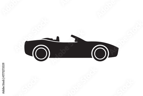 Vector convertible car icon on clean background