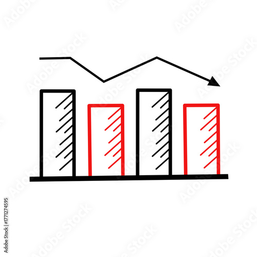 Statistic Curve with Arrow