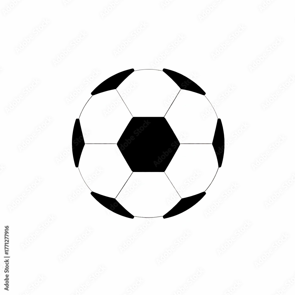 Fototapeta premium Soccer ball graphic vector illustration for sports equipment and game design with black and white colors